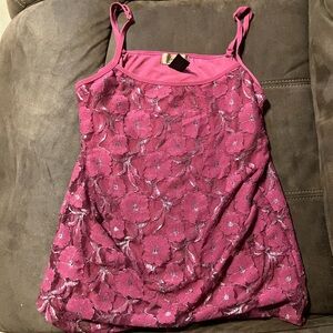 Essentials Pink Lace Tank